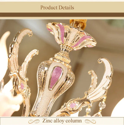Zinc Alloy Crystal Chandelier Modern Living Room Decoration  Lighting European Restaurant Bedroom Candle  Lamps