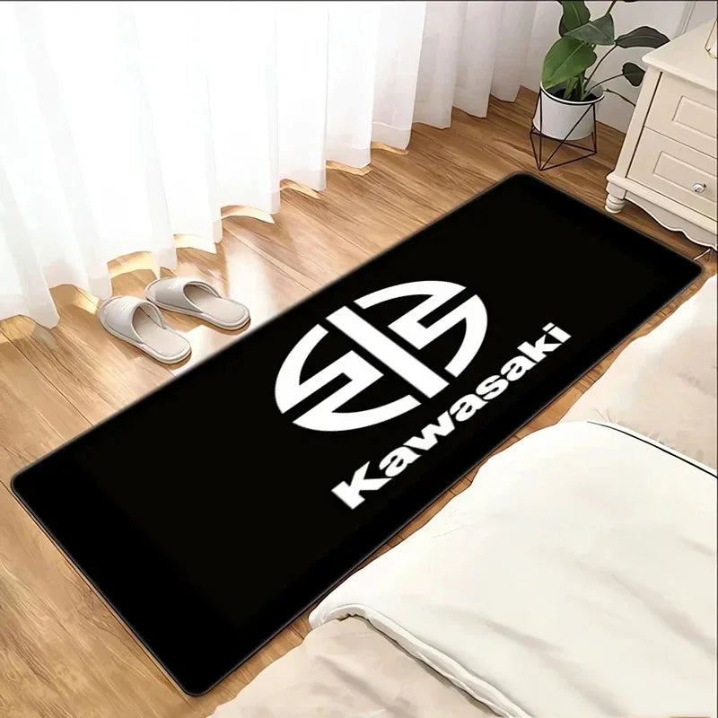 Kawasaki Motorcycle Carpet Garage Mat Racing Cool Moto Display Motorcycle Display Mat Kawasaki Anti-slip Floor Decoration Rug