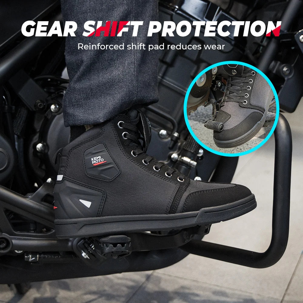KEMIMOTO Men’s Motorcycle Riding Shoes Summer Breathable Anti-Collision Commuter Boots Non-Slip Sole for UTV ATV Equipment
