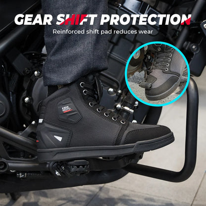 KEMIMOTO Men’s Motorcycle Riding Shoes Summer Breathable Anti-Collision Commuter Boots Non-Slip Sole for UTV ATV Equipment