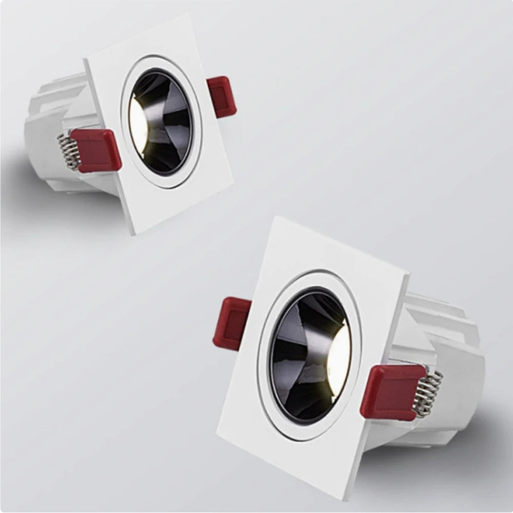 Recessed LED Ceiling Lamp 9W 12W 15W Single/Double Head LED Spot Lights COB Anti-Glare Downlight For Home Office Store Indoor