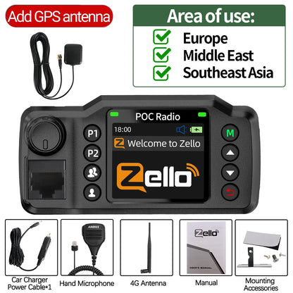 ABBREE GP-8900 PLUS Global POC Network Mini Mobile Radio Zello GPS Android Bluetooth WiFi Unlimited distance 4G/3G/2G Car Radio