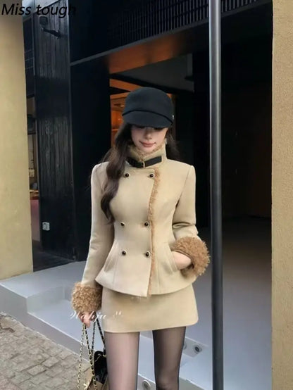 Autumn Korean Fashion Sweet Vintage Women's 2 Pieces Set French Elegant Office Lady Set Slimming Design Lolita Y2k Outfits 2026