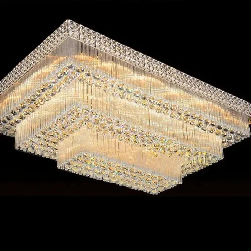 Manufacturers Wholesale Chandelier Lamp Suspend Lobby Gold Hanging Rectangular Living Room Bedroom Restaurant LED Ceiling Lights