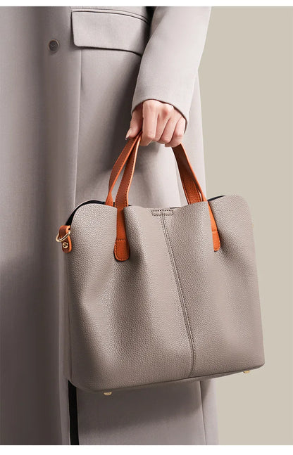 Women's Bag Leather Luxury Designer Shoulder Bag Soft Handbags Large Capacity Crossbody Bags Blue Black Khaki