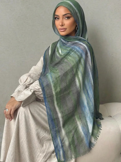 Women Big Size Plain Solid Cotton Rayon Crease Hijab Scarf Lady High Quality Wraps and Shawls Musulman Headband Islamic Turban