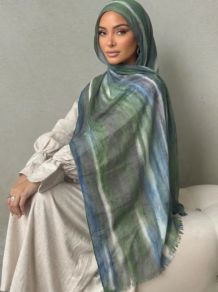 Women Big Size Plain Solid Cotton Rayon Crease Hijab Scarf Lady High Quality Wraps and Shawls Musulman Headband Islamic Turban