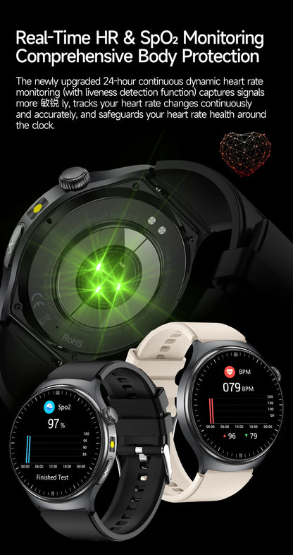 New Upgraded Heart Health Check Smart Watch Uric Acid Five Organ Examination Blood Pressure BT Call ECG smart watches Man 2026