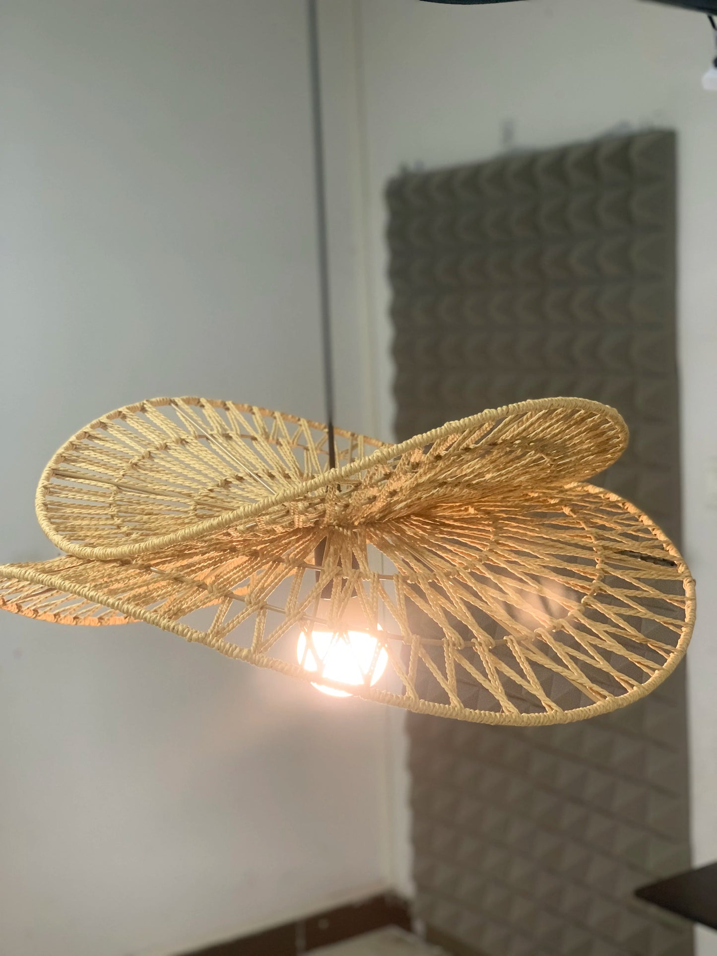 Wabi-Sabi Style Pendant Lights For Bedroom Living Room  Rattan Hand-Woven Lamp Restaurant Home Decor Chandeliers G80 Bulb
