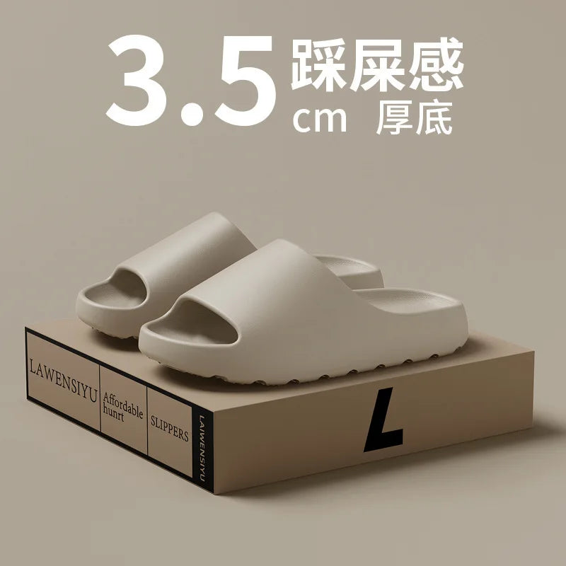 MENG PAI Thick Soled Eva Fashion Slides Soft Summer Slippers Comfortable Beach Sandals Casual Home Shoes For Men And Women