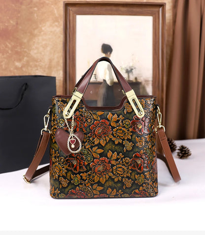 2025 New Retro Luxury Large Capacity Handbag Women's Shoulder Crossbody Bag for Middle-Aged Ladies Mom Bag Elegant Style