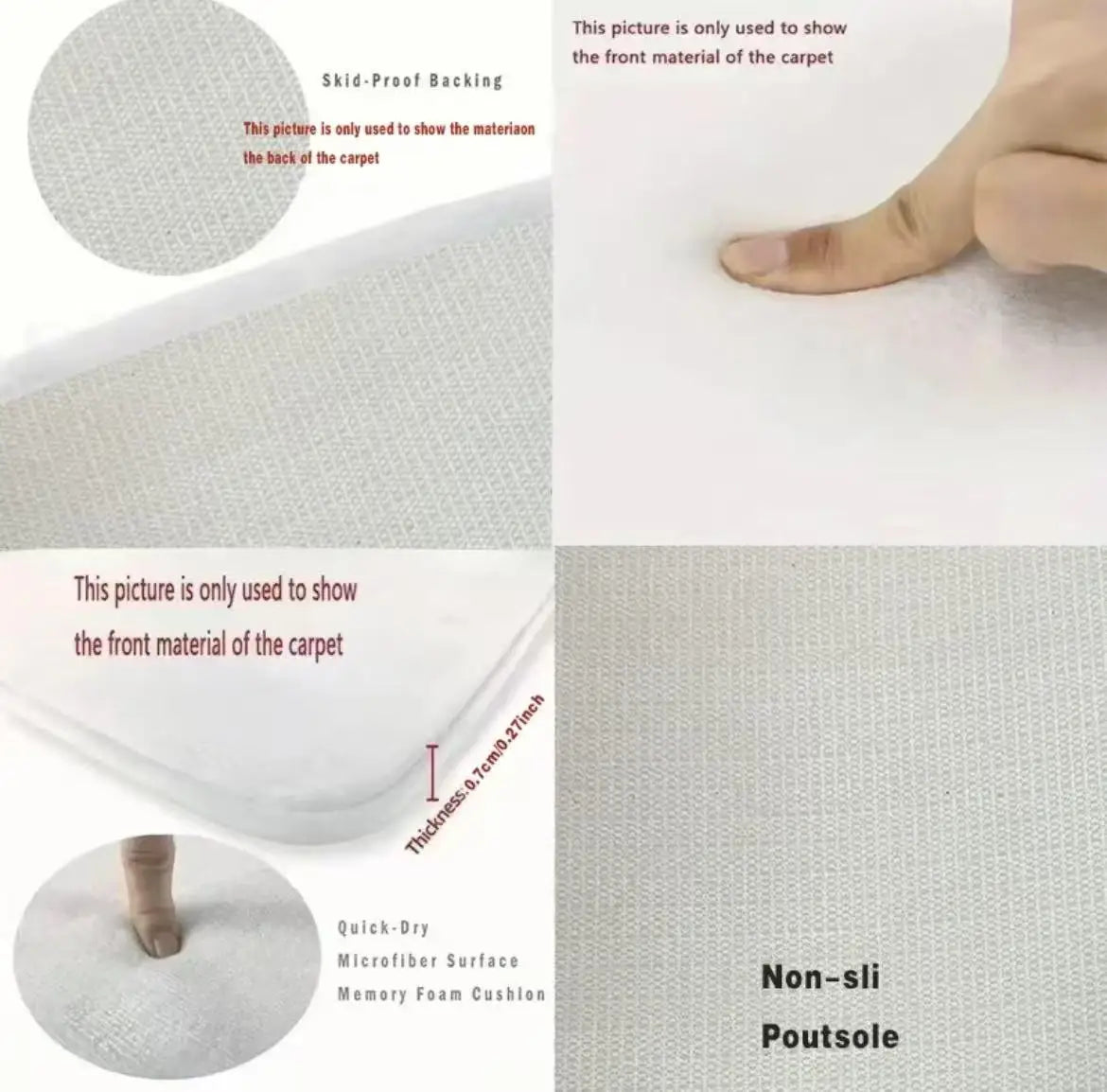 VIKAMA Flannel Carpet Modern Light Luxury Living Room Mat Bedroom Bedside Rug Simple Mat Large Rug Non-slip Washable Home Decor