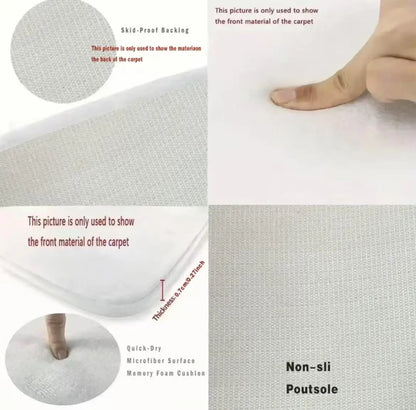 VIKAMA Flannel Carpet Modern Light Luxury Living Room Mat Bedroom Bedside Rug Simple Mat Large Rug Non-slip Washable Home Decor