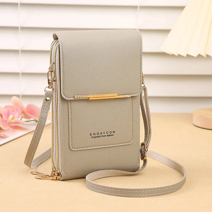 The Women Bag Touch Screen Cell Phone Purse Soft Leather Shoulder Bag Female Handbags Cheap Small Wallet Crossbody Bags