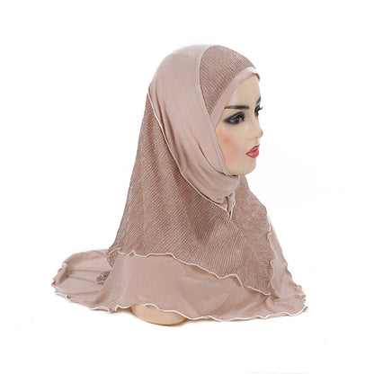 H076 Adults or big girls medium size 70*60cm pray hijab muslim hijab scarf islamic headscarf hat amira pull on headwrap
