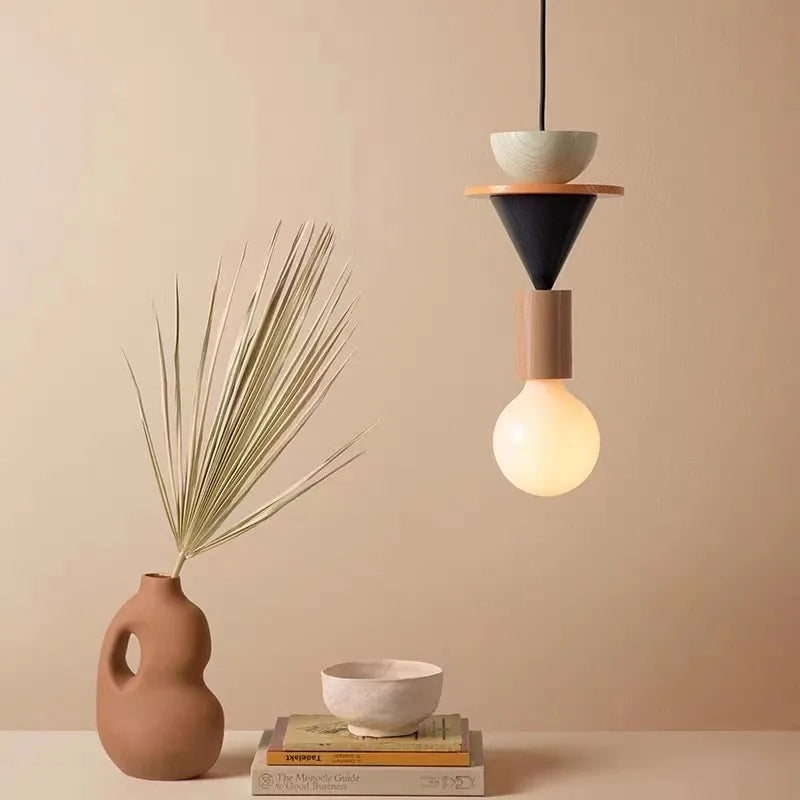 Nordic Lamp Wood LED Pendant Lights Kitchen Home Decor Hanglamp Restaurant Ceiling Chandelier Luminaire Bedroom Light Fixture