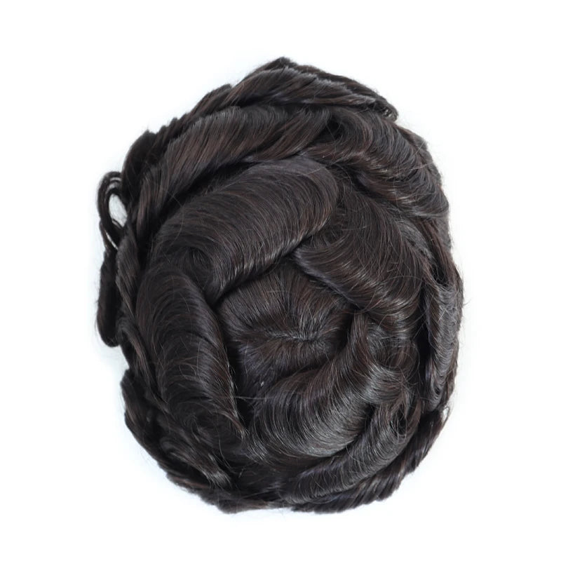Swiss Lace Front Men Toupee Real Human Hair Wigs Lace PU Men's Capillary Prosthesis Durable Man Wig Natural Human System Toppers