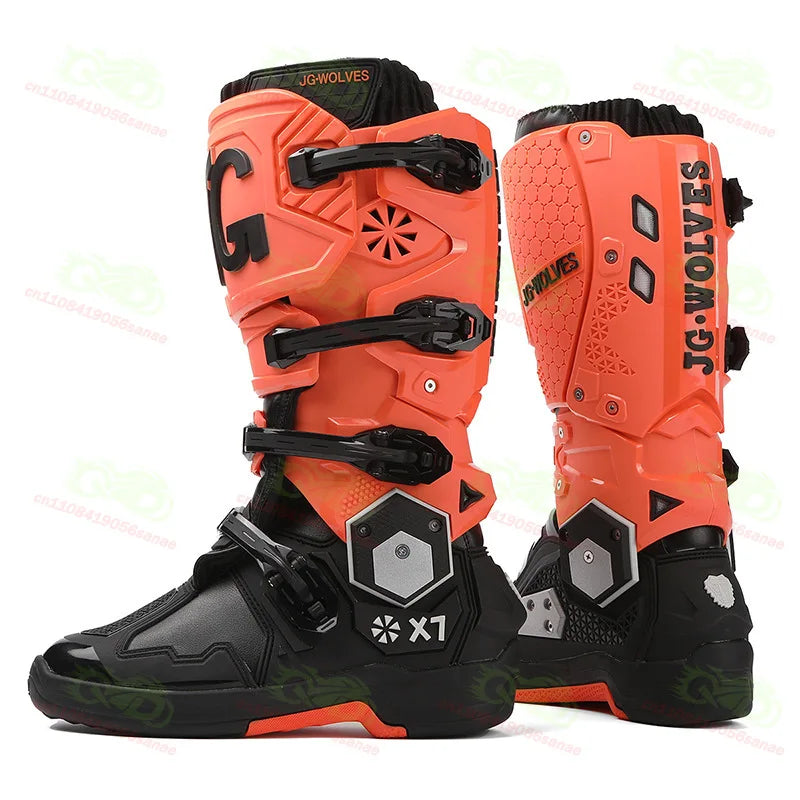 New JG WOLVES Off-road Motorcycle Riding Shoes, Active Axis Off-road Boots, High Boots, Men's Anti Fall Riding Equipment