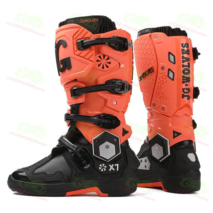 New JG WOLVES Off-road Motorcycle Riding Shoes, Active Axis Off-road Boots, High Boots, Men's Anti Fall Riding Equipment