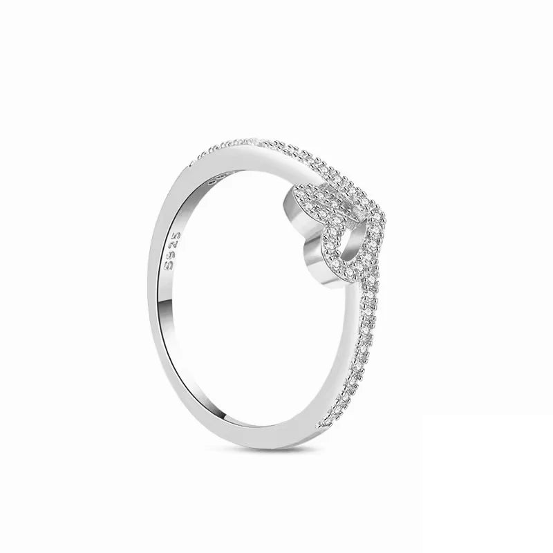 New 925 Sterling Silver Rings Stackable Infinite Silver shining Zircon Ring For Women Wedding Anniversary Birthday Jewelry Gift