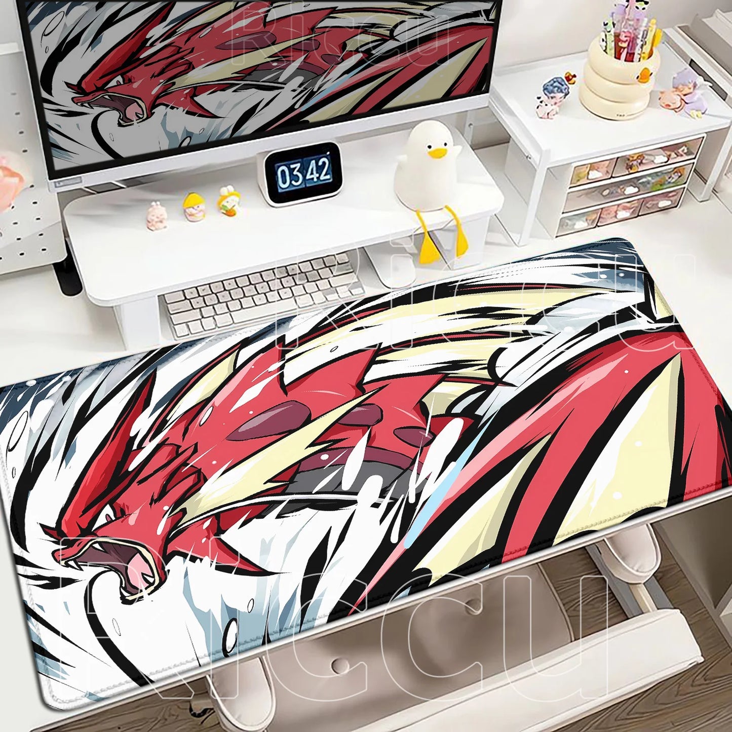 Gaming Anime P-Pokemons Gyarados Mousepad Large Non-slip Rubber Mouse Pad Gamer XXL 900x400mm Pc Keyboard Desk Mouse Mat Carpet