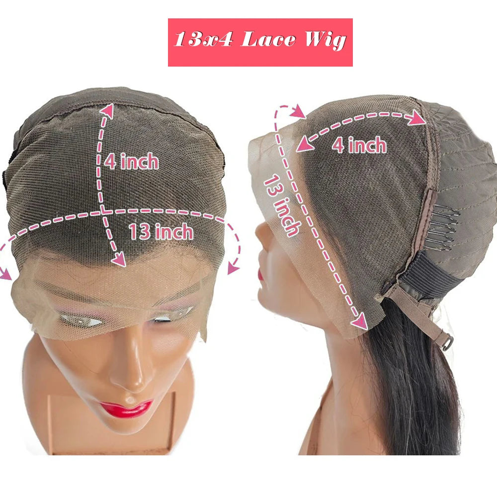 BOB Lace Front Wig Human Hair Straight 200% Full Density 13x4 HD Transparent Lace Frontal Wigs Bob Hair Lace Front Wig For Women