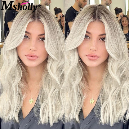 Pre Bleached Pre Plucked Lace Front Wig Human Hair Hightlight Cream Platinum Blonde Body Wave Remy Human Hair Wigs For Women