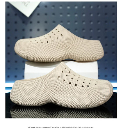 New Summer Fashion Couple Slippers EVA Baotou Men's Sandals Outdoor Thick Bottom Hole Shoes Luxury Beach Men Garden Shoes