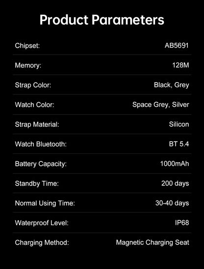 New Smart Watch Man 1000mAh Long Standby Outdoor Smartwatch Men IP68 Waterproof Heart Rate Sport BT Call Big Battery Smart Watch