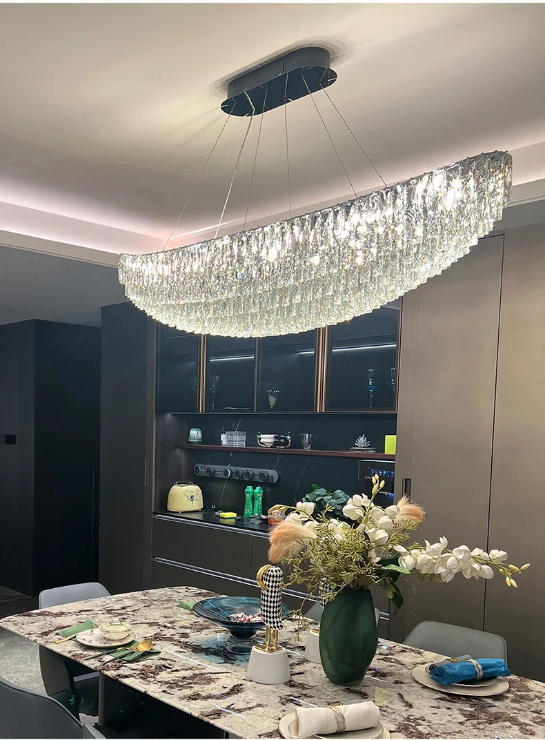 Luxury Crystal Modern Ceiling Chandeliers Dining Table Light Lustre Led Ceiling Lights Home Decor Suspension Chandelier Żyrandol