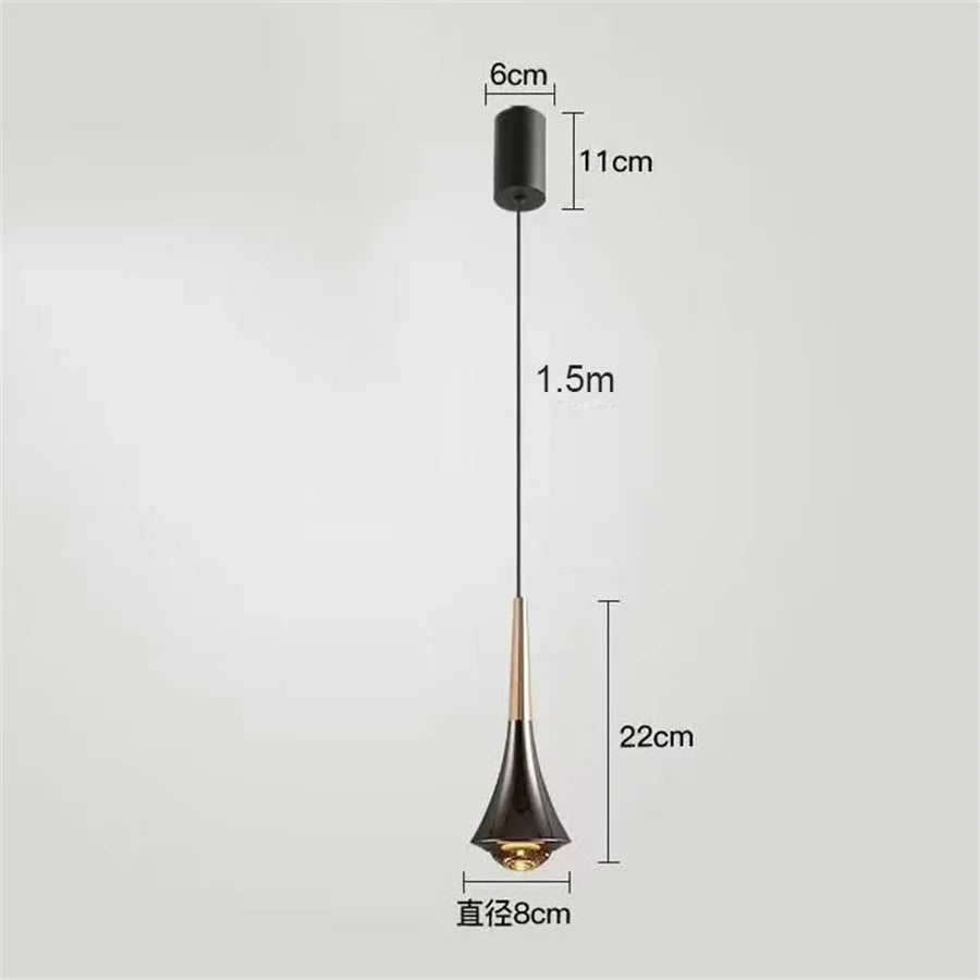 Luxury Waterdrop Bedroom Bedside LED Pendant Lights Kitchen Island Bedroom bar Table Dining Room Hanging Light Home Chandelier