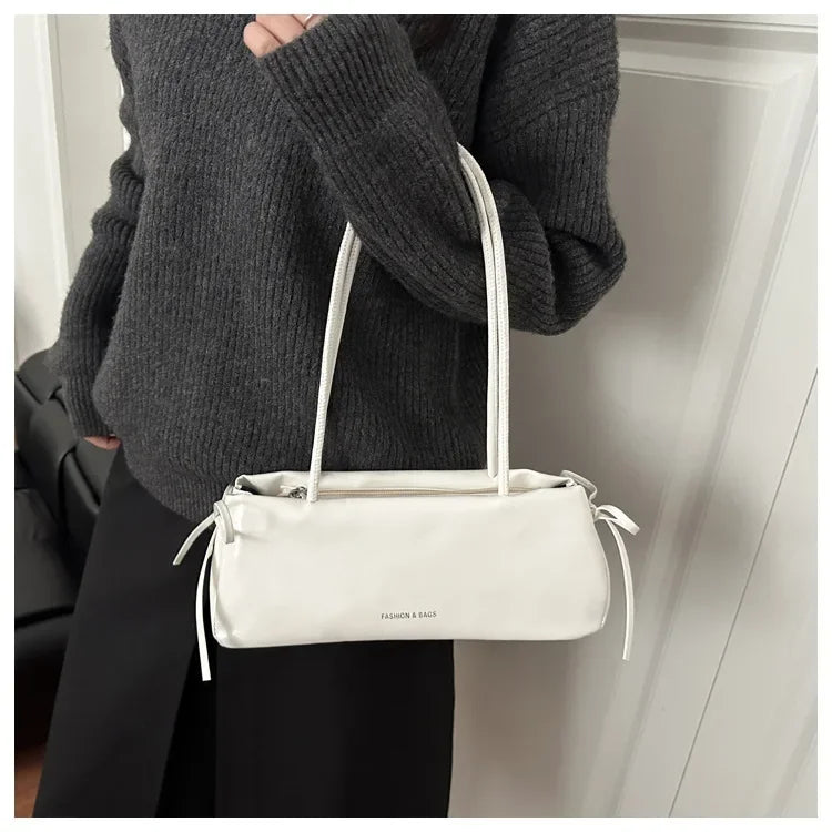 New Solid Color Women's Handbag Soft Pu with Knot Shoulder Bag Underarm Bag Lady Designer Bags Luxury Bolsa Feminina handbags