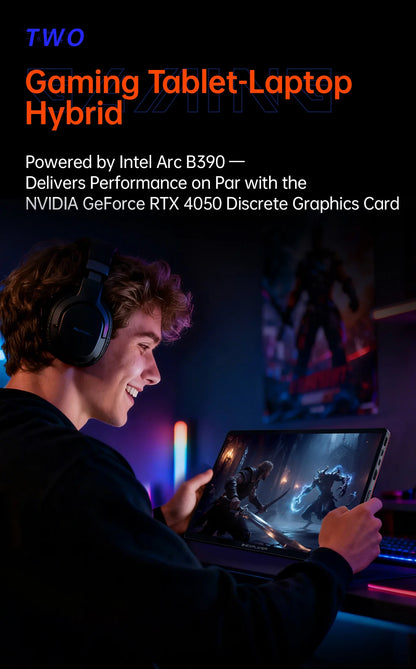 OneXPlayer Super V 2-in-1 Gaming Tablet Laptop with Intel Core Ultra X7 358H Mini Gaming PC 2.8K OLED Touchscreen Portable AI