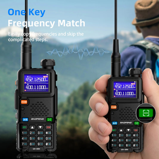 Baofeng UV5RH Walkie-Talkie, NewWireless Copy Model, Type-C NOAA Long Range 999CH, Car-Mounted Handheld Transceiver, Fleet