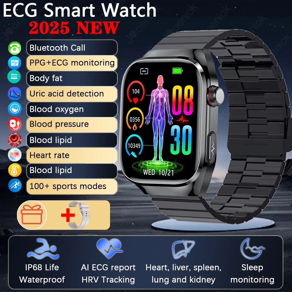 TK16 Smart Watch Men 2.04 Inch Amoled Bluetooth Call AI Voice ECG Health Monitoring SOS Sports Fitness Tracker Women Smartwatch