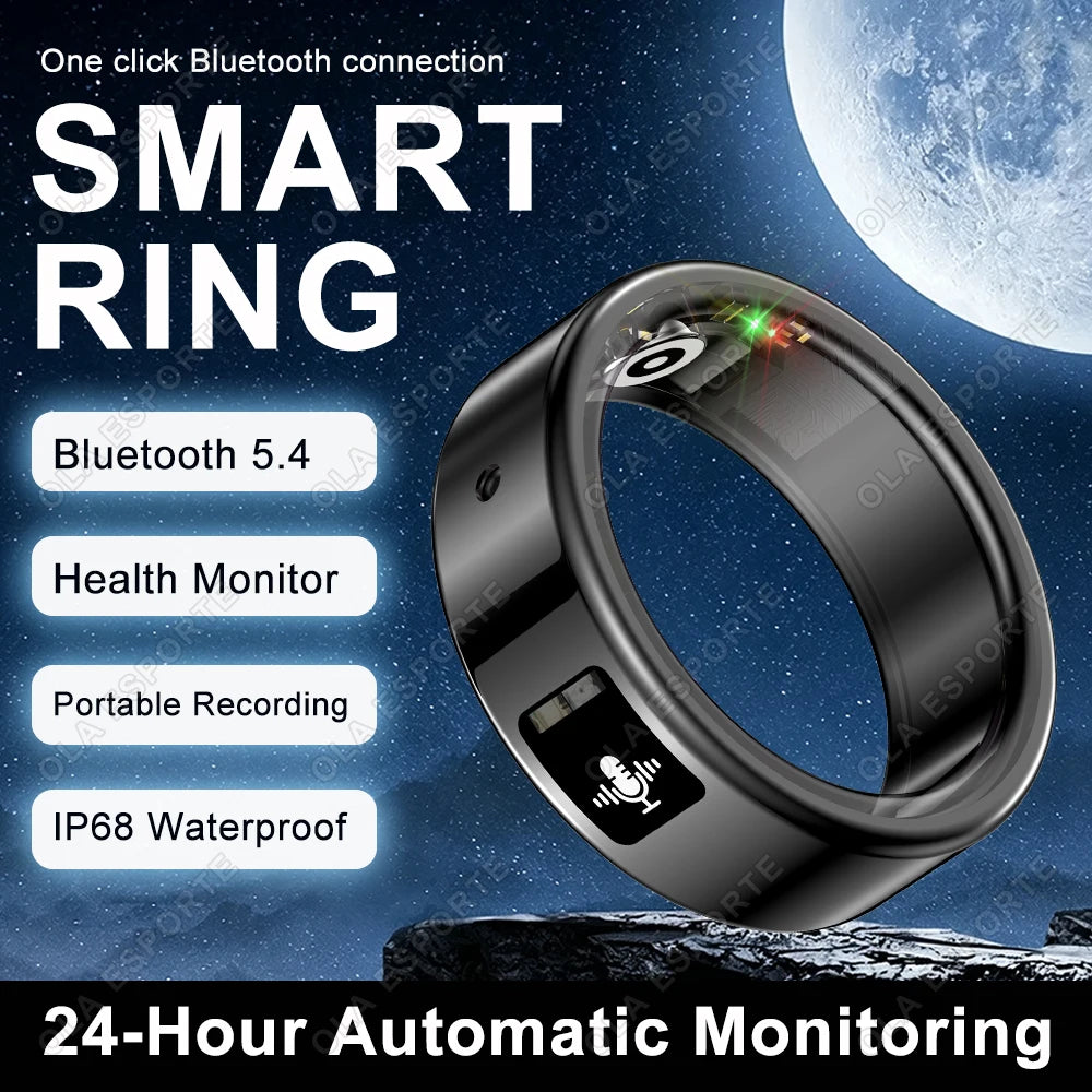 New AI Recording Smart Ring 2026 Heart Rate Health Monitoring Gesture Control AI-Translation Waterproof Multiple Sport Smartring