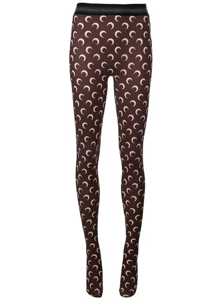 Fashionable Women Printed Elastic Jumpsuit New Summer Casual Seamless Tight Thin Women's High Waisted Leggings