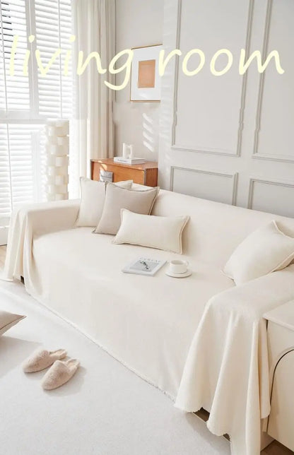 1pcs Solid color Sofa Cover Simple Anti-cat Scratch Solid Color Cushion Home Living Room Seat Dustproof Blanket