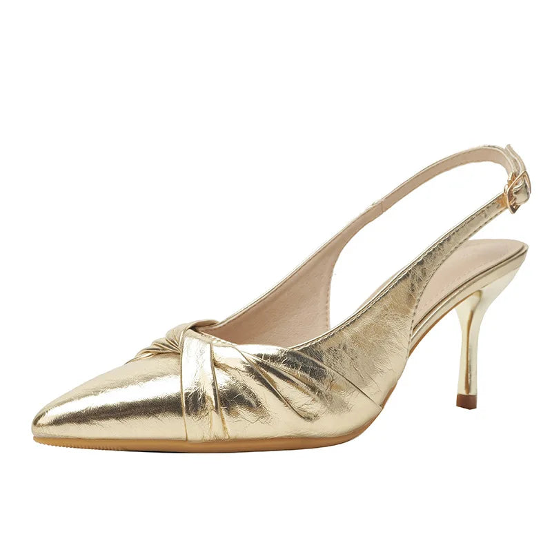 Luxury Designer Women's Shoes Exquisite Pointed Tip High Heeled Sandals for Woman Elegant French Casual Shoes Sandalias De Mujer