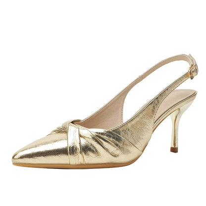 Luxury Designer Women's Shoes Exquisite Pointed Tip High Heeled Sandals for Woman Elegant French Casual Shoes Sandalias De Mujer