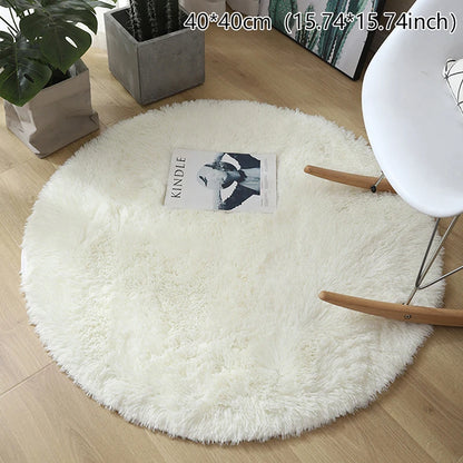 New Fluffy Wool Rug Living Room Carpets Faux Fur Round Mat Kids Room Long Plush Rugs Home Bedroom Decor Shaggy Carpet