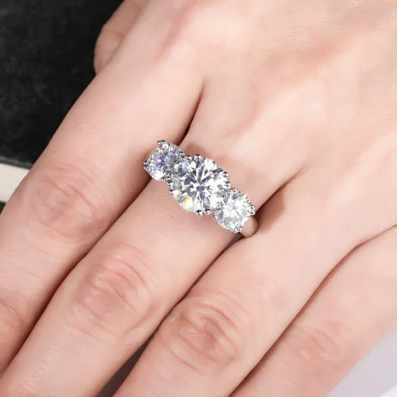 Carnica Luxury 925 Sterling Silver 5CT Real Moissanite Ring D Color Closed Band for Women GRA Diamond Wedding Jewelry Gift Hot