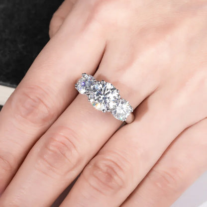 Carnica Luxury 925 Sterling Silver 5CT Real Moissanite Ring D Color Closed Band for Women GRA Diamond Wedding Jewelry Gift Hot