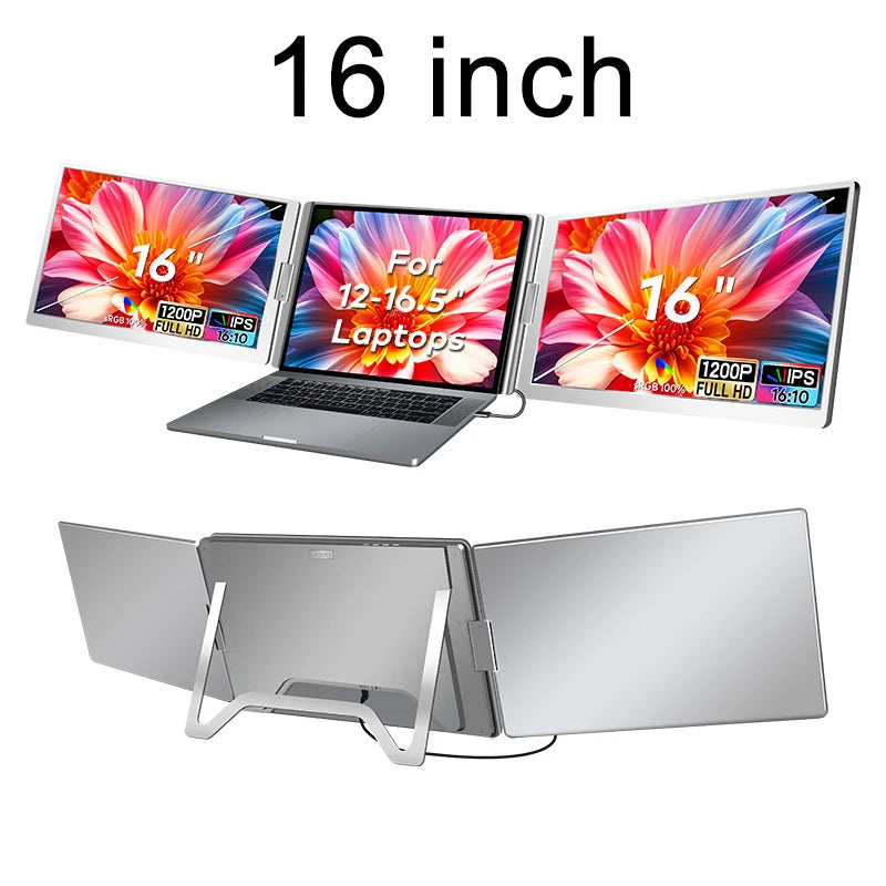 Dual Screen Display Extended Portable Monitor FHD Notebook Sub Screen Triple Screen Extender Compatible with All PC Rospider