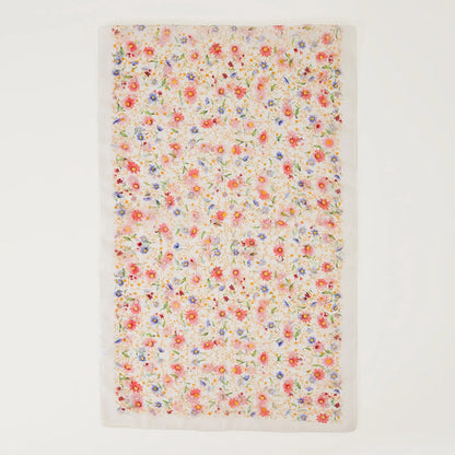 Summer Floral Printed Scarf Elegant Lightweight Chiffon Silk Shawls Travel Beach Sunscreen Towel Fashion Headband Turban