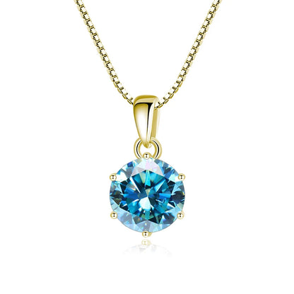 Butterflykiss 1 CT Real Moissanite Pendant Necklace For Women Top Quality 925 Sterling Silver Wedding Party Bridal Fine Jewelry