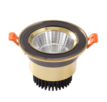 Gold Electroplating Ultra-High Quality Recessed LED Downlights Dimmable 7W9W12W15W COB Ceiling Spotlights AC90~260V For Home Use