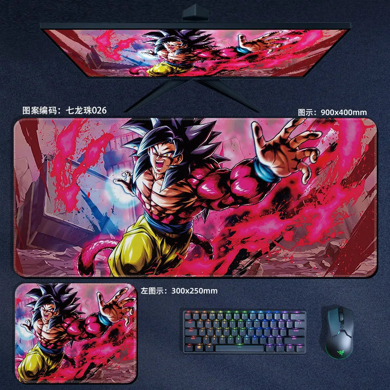 High Quality Print Dragon Ball Leather Mouse Pad Oversized Japanese Anime Nostalgic Son Goku Desk Mat Keyboard Pad Notebook Pad