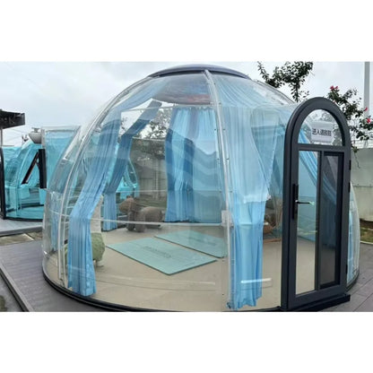 Clear Igloo Geodesic Dome Bubble Tent Detachable Modern Design Aviation Aluminum Alloy Sound Heat Insulation Bubble House