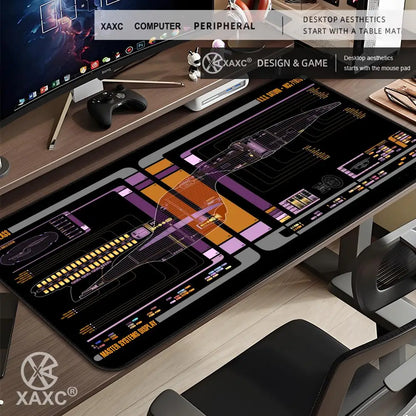 Black S-Stars T-Treks Mouse Pad Large Keyboard Mouse Desk Pad XXL Non-Slip Rubber Gaming Mouse Pad Laptop Mouse Carpet XAXC
